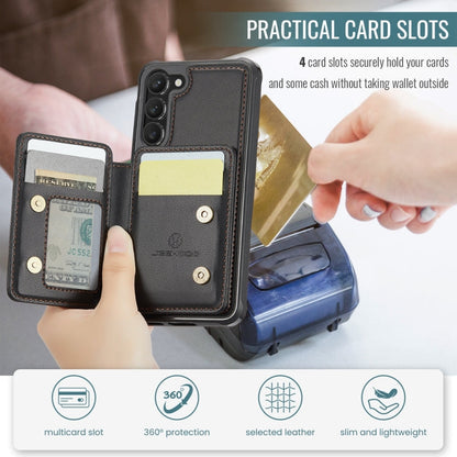 For Samsung Galaxy S23+ 5G JEEHOOD J05 Business Magnetic Style RFID Leather Phone Case(Black)