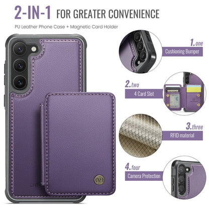 For Samsung Galaxy S23+ 5G JEEHOOD J05 Business Magnetic Style RFID Leather Phone Case(Purple)