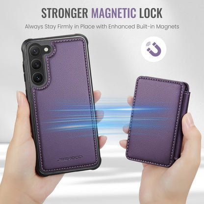 For Samsung Galaxy S23+ 5G JEEHOOD J05 Business Magnetic Style RFID Leather Phone Case(Purple)