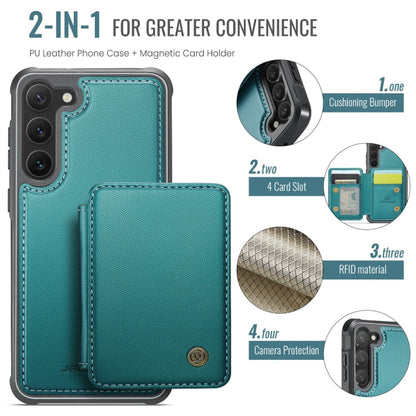 For Samsung Galaxy S23+ 5G JEEHOOD J05 Business Magnetic Style RFID Leather Phone Case(Blue Green)