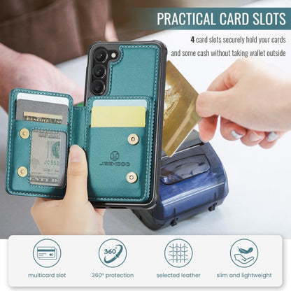 For Samsung Galaxy S23+ 5G JEEHOOD J05 Business Magnetic Style RFID Leather Phone Case(Blue Green)