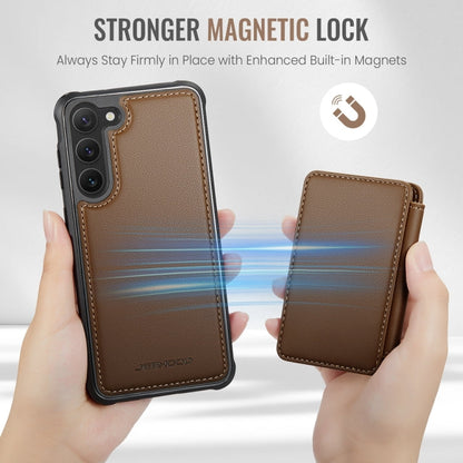 For Samsung Galaxy S23+ 5G JEEHOOD J05 Business Magnetic Style RFID Leather Phone Case(Brown)