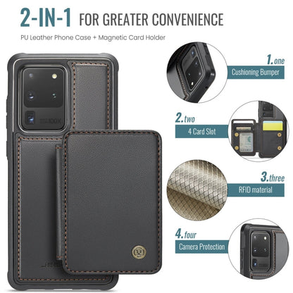 For Samsung Galaxy S20 Ultra 5G JEEHOOD J05 Business Magnetic Style RFID Leather Phone Case(Black)
