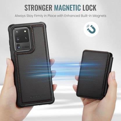 For Samsung Galaxy S20 Ultra 5G JEEHOOD J05 Business Magnetic Style RFID Leather Phone Case(Black)