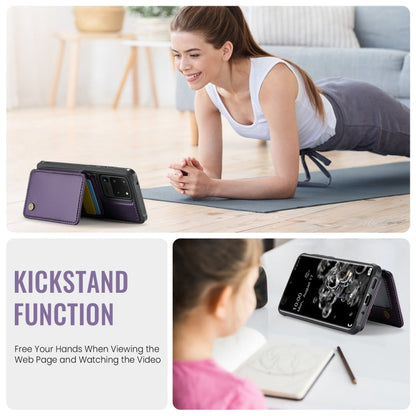 For Samsung Galaxy S20 Ultra 5G JEEHOOD J05 Business Magnetic Style RFID Leather Phone Case(Purple)