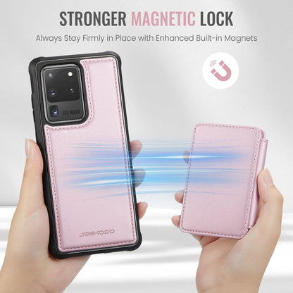 For Samsung Galaxy S20 Ultra 5G JEEHOOD J05 Business Magnetic Style RFID Leather Phone Case(Pink)
