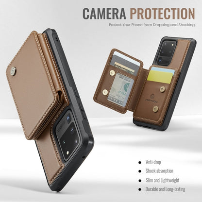 For Samsung Galaxy S20 Ultra 5G JEEHOOD J05 Business Magnetic Style RFID Leather Phone Case(Brown)