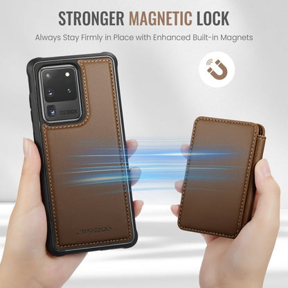 For Samsung Galaxy S20 Ultra 5G JEEHOOD J05 Business Magnetic Style RFID Leather Phone Case(Brown)