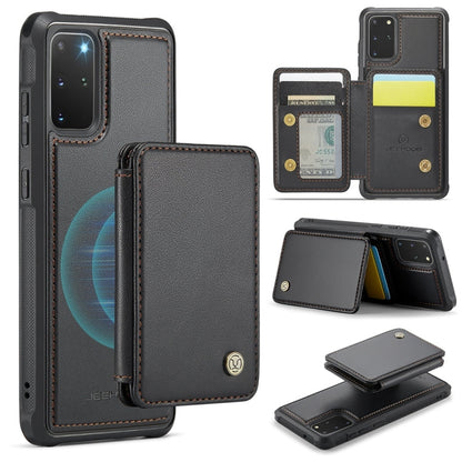Pour Samsung Galaxy S20+ 5G JEEHOOD J05 Étui portefeuille en cuir RFID à rabat avec fonction magnétique (Noir)