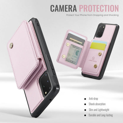 For Samsung Galaxy S20+ 5G JEEHOOD J05 Business Magnetic Style RFID Leather Phone Case(Pink)