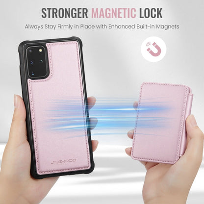For Samsung Galaxy S20+ 5G JEEHOOD J05 Business Magnetic Style RFID Leather Phone Case(Pink)
