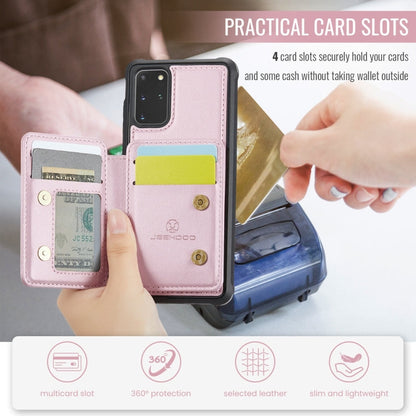 For Samsung Galaxy S20+ 5G JEEHOOD J05 Business Magnetic Style RFID Leather Phone Case(Pink)