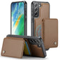 For Samsung Galaxy S21 FE 5G JEEHOOD J05 Business Magnetic Style RFID Leather Phone Case(Brown)