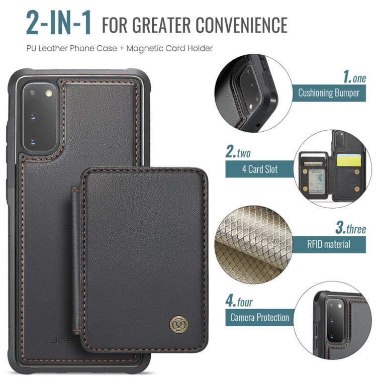For Samsung Galaxy S20 5G JEEHOOD J05 Business Magnetic Style RFID Leather Phone Case(Black)