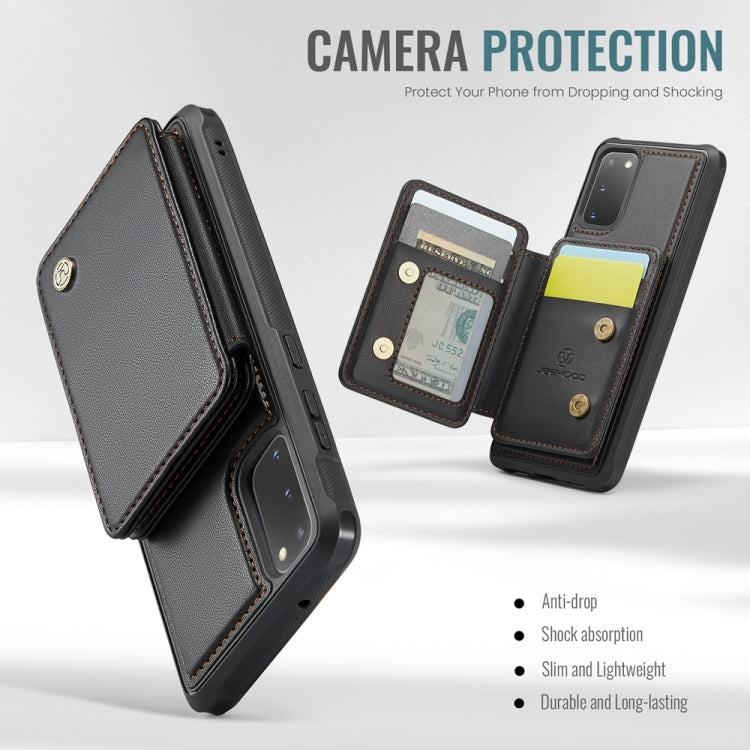 For Samsung Galaxy S20 5G JEEHOOD J05 Business Magnetic Style RFID Leather Phone Case(Black)