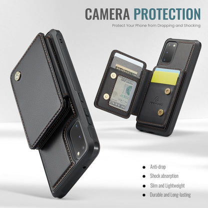 For Samsung Galaxy S20 5G JEEHOOD J05 Business Magnetic Style RFID Leather Phone Case(Black)
