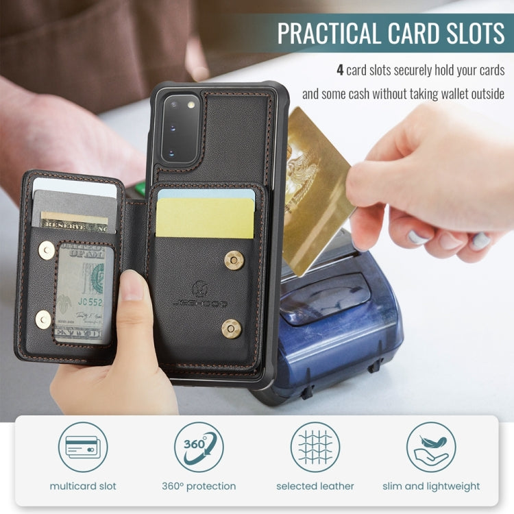 For Samsung Galaxy S20 5G JEEHOOD J05 Business Magnetic Style RFID Leather Phone Case(Black)
