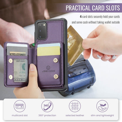For Samsung Galaxy S20 5G JEEHOOD J05 Business Magnetic Style RFID Leather Phone Case(Purple)
