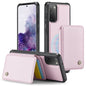 For Samsung Galaxy S20 5G JEEHOOD J05 Business Magnetic Style RFID Leather Phone Case(Pink)