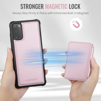 For Samsung Galaxy S20 5G JEEHOOD J05 Business Magnetic Style RFID Leather Phone Case(Pink)