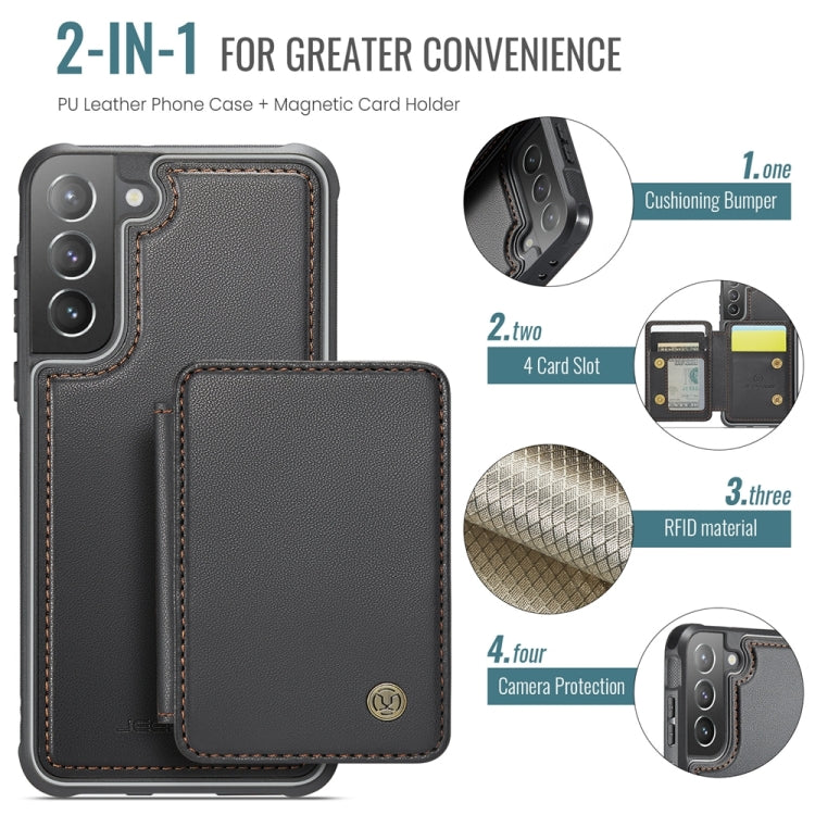Pour Samsung Galaxy S21+ 5G Étui de Téléphone en Cuir JEEHOOD J05 Style Affaires Magnétique RFID (Noir)