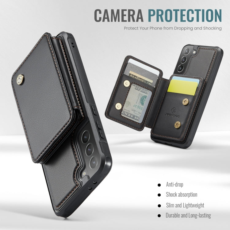 Pour Samsung Galaxy S21+ 5G Étui de Téléphone en Cuir JEEHOOD J05 Style Affaires Magnétique RFID (Noir)