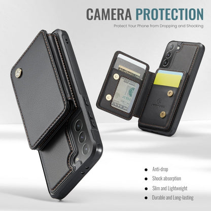 Pour Samsung Galaxy S21+ 5G Étui de Téléphone en Cuir JEEHOOD J05 Style Affaires Magnétique RFID (Noir)