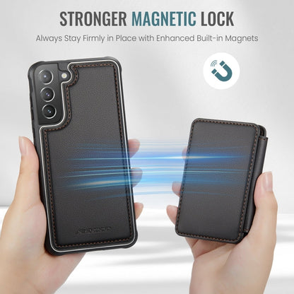 Pour Samsung Galaxy S21+ 5G Étui de Téléphone en Cuir JEEHOOD J05 Style Affaires Magnétique RFID (Noir)