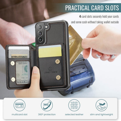 Pour Samsung Galaxy S21+ 5G Étui de Téléphone en Cuir JEEHOOD J05 Style Affaires Magnétique RFID (Noir)