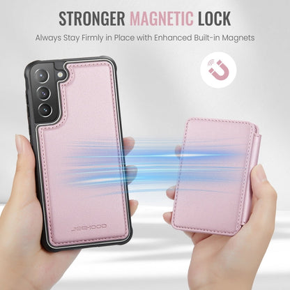 For Samsung Galaxy S21+ 5G JEEHOOD J05 Business Magnetic Style RFID Leather Phone Case(Pink)