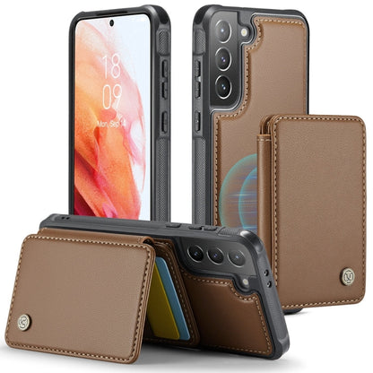 Pour Samsung Galaxy S21+ 5G Étui de téléphone en cuir JEEHOOD J05 style magnétique professionnel RFID (marron)