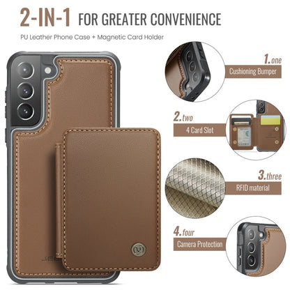 Pour Samsung Galaxy S21+ 5G Étui de téléphone en cuir JEEHOOD J05 style magnétique professionnel RFID (marron)