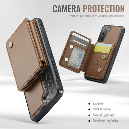 Pour Samsung Galaxy S21+ 5G Étui de téléphone en cuir JEEHOOD J05 style magnétique professionnel RFID (marron)