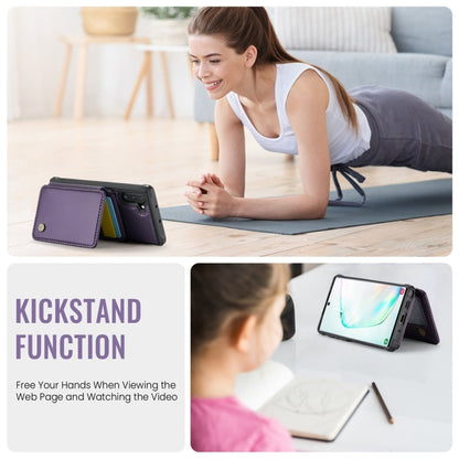 For Samsung Galaxy Note10 5G JEEHOOD J05 Business Magnetic Style RFID Leather Phone Case(Purple)