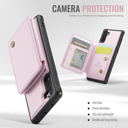 For Samsung Galaxy Note10 5G JEEHOOD J05 Business Magnetic Style RFID Leather Phone Case(Pink)