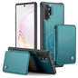For Samsung Galaxy Note10+ 5G JEEHOOD J05 Business Magnetic Style RFID Leather Phone Case(Blue Green)