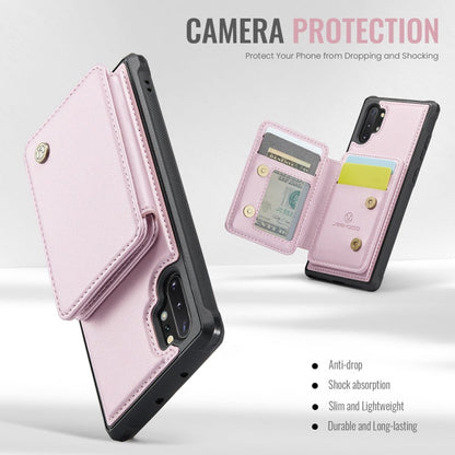 For Samsung Galaxy Note10+ 5G JEEHOOD J05 Business Magnetic Style RFID Leather Phone Case(Pink)