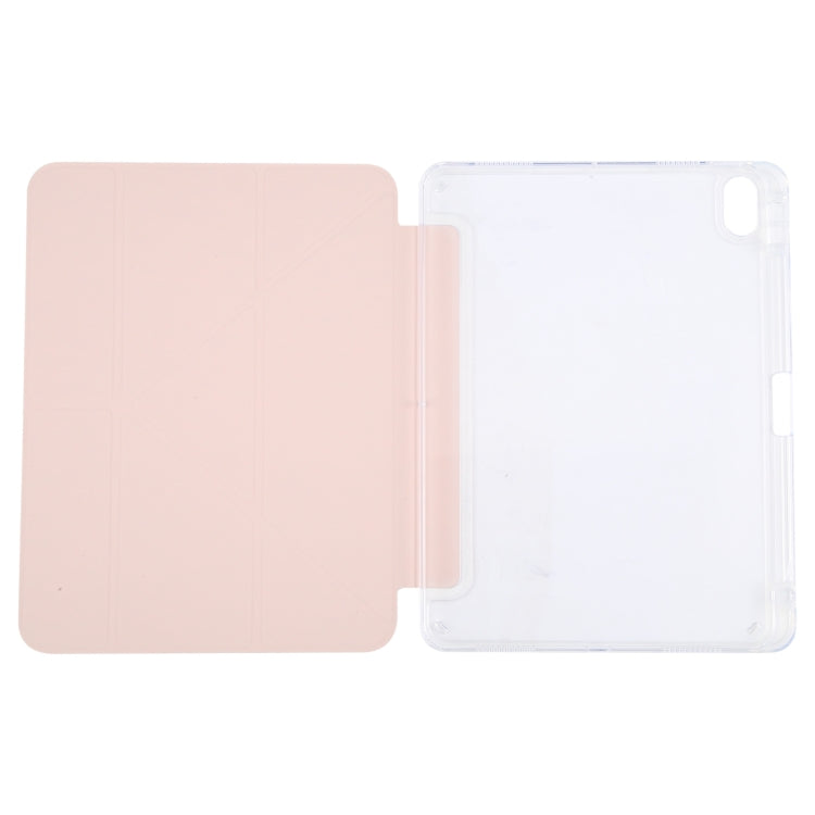 Pour iPad Air 13 2026 / 2025 / 2024 / Pro 12.9 GEBEI Étui pour tablette en cuir déformable (Rose)