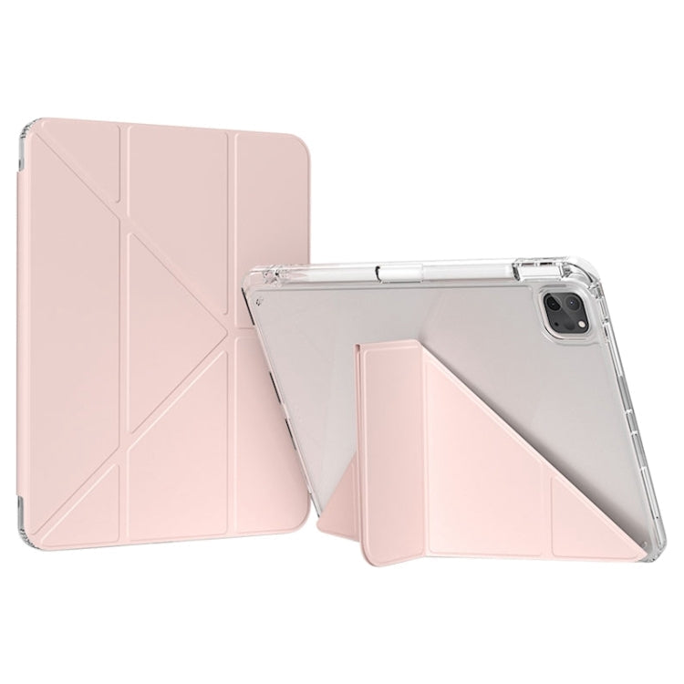 For iPad Pro 11 2025 / 2024 GEBEI Deformation Leather Tablet Case(Pink)