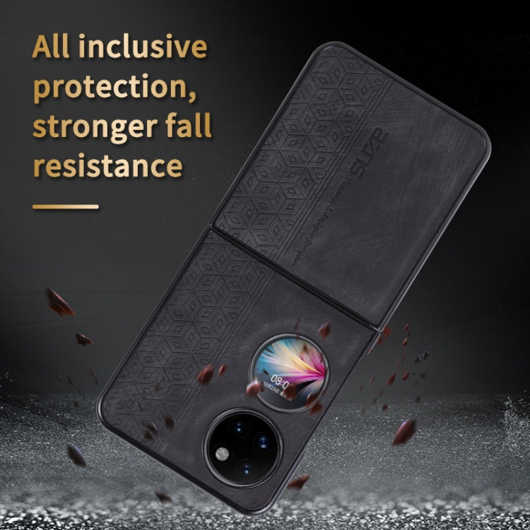 Pour Huawei Pocket 2 Étui de téléphone AZNS 3D gaufré effet cuir (Vert foncé)