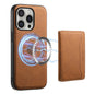 For iPhone 16 Pro Max Denior D13 Retro Texture Leather MagSafe Card Bag Phone Case(Brown)