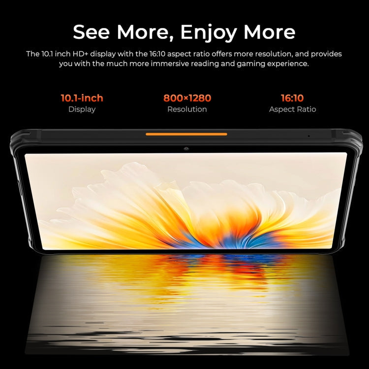 [HK Warehouse] HOTWAV Tab R7 Rugged Tablet, 6GB+256GB, 10.1 inch Android 13 Unisoc Tiger T606 Octa Core 4G Network, Global Version with Google Play(Black Orange)