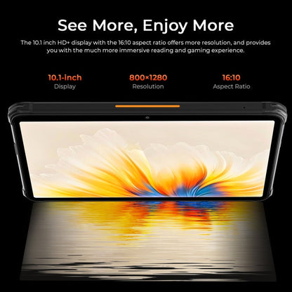[HK Warehouse] HOTWAV Tab R7 Rugged Tablet, 6GB+256GB, 10.1 inch Android 13 Unisoc Tiger T606 Octa Core 4G Network, Global Version with Google Play(Black Orange)
