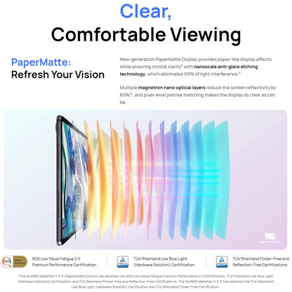 HUAWEI MatePad 11.5S PaperMatte Edition WIFI, 8GB+256GB, HarmonyOS 4.2 Hisilicon Kirin 9000WL, Not Support Google Play(Blue)