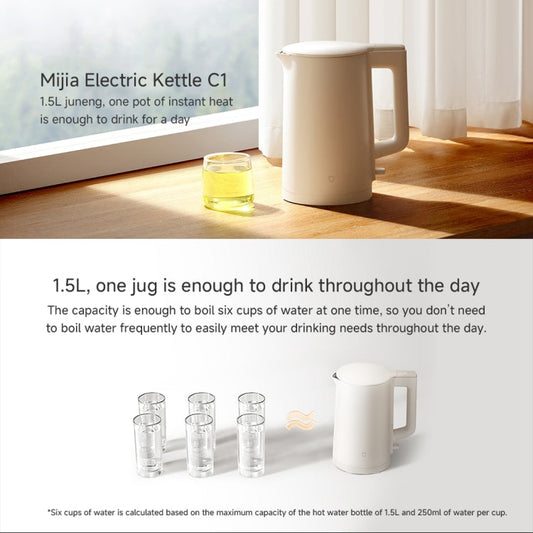 Xiaomi Mijia 1.5L 1500W Electric Kettle C1, CN Plug(White)