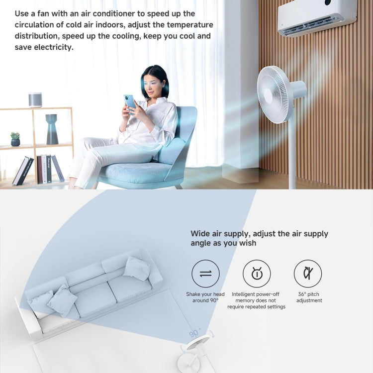Ventilateur sur pied intelligent Xiaomi Mijia, prise US (blanc)