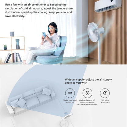 Ventilateur sur pied intelligent Xiaomi Mijia, prise US (blanc)