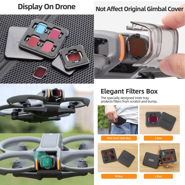 For DJI Avata 2 Sunnylife Camera Lens Filter, Filter:ND16