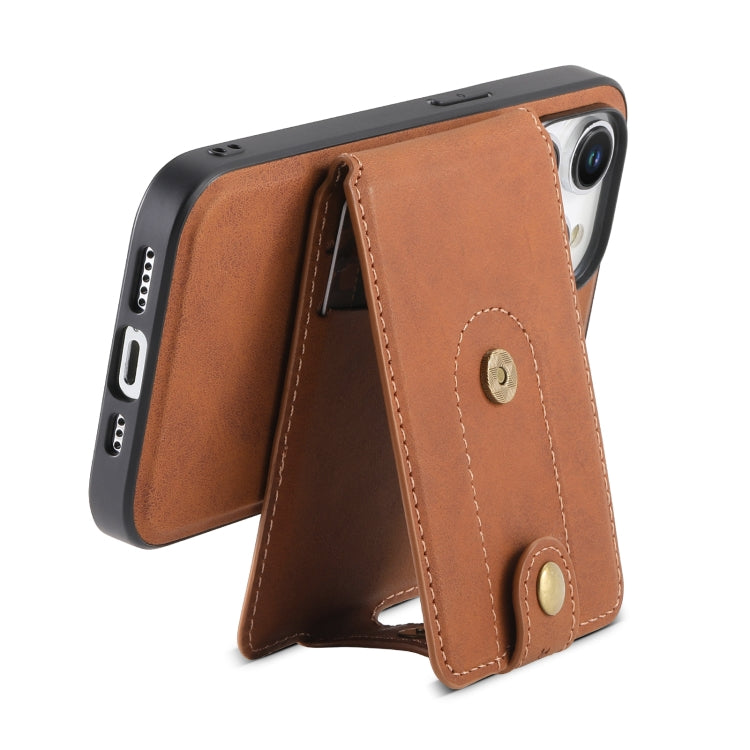 For iPhone 13 Pro Denior D14 NK Retro Pattern MagSafe Magnetic Card Holder Leather Phone Case(Brown)
