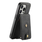 For iPhone 16 Pro Denior D14 NK Retro Pattern MagSafe Magnetic Card Holder Leather Phone Case(Black)
